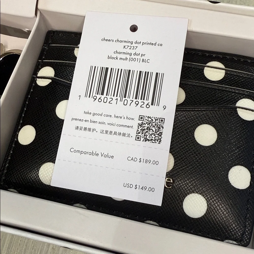 Kate Spade Polka Dot Card Holder with Heart Keychain - Picture 4 of 4